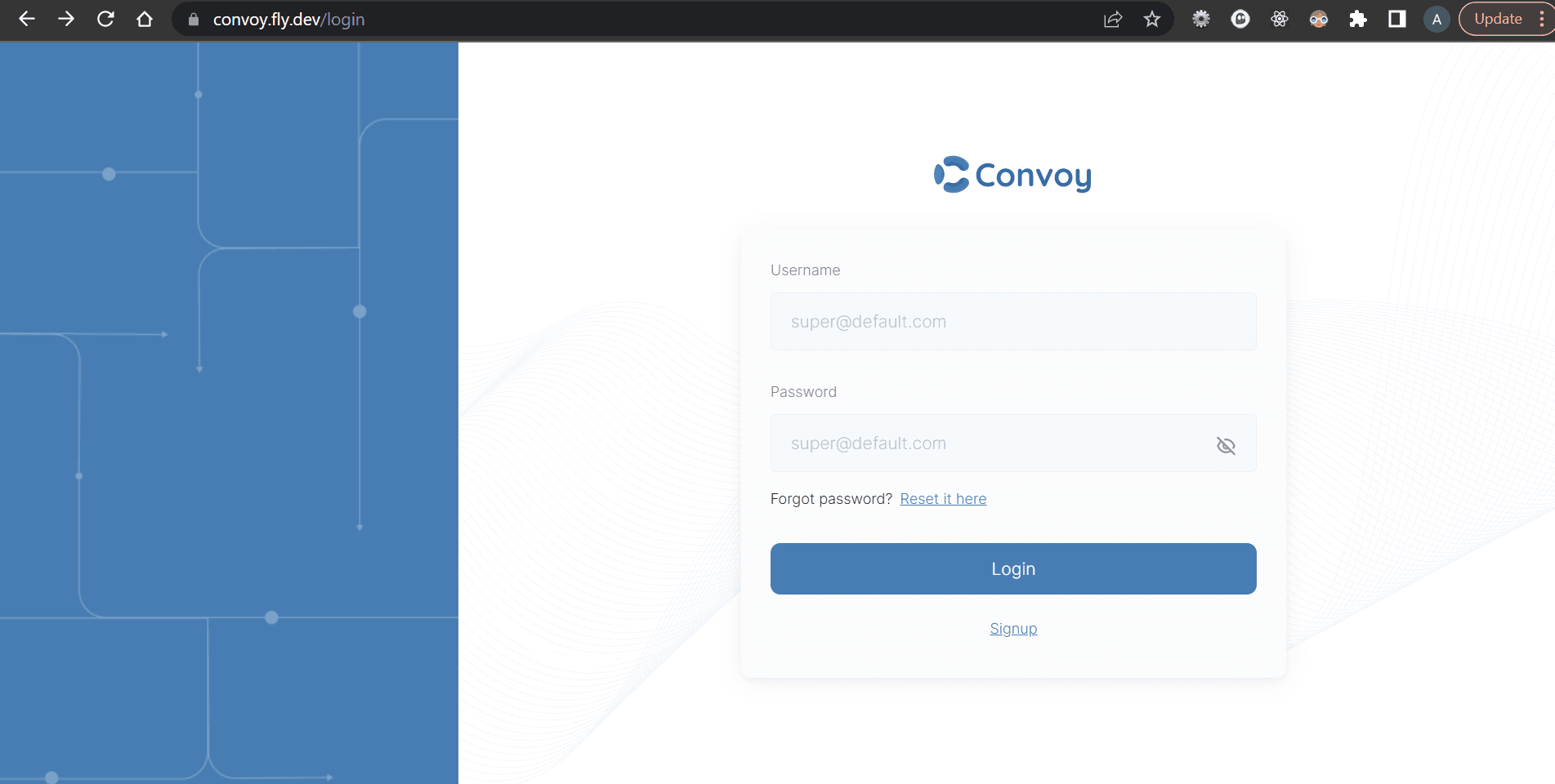 convoy login page