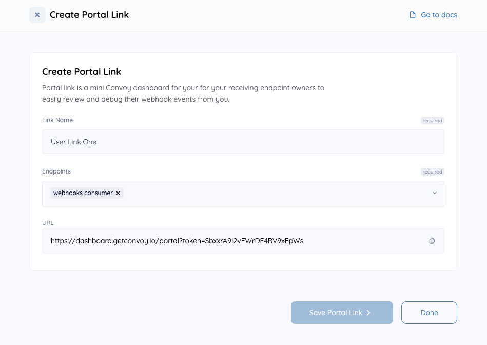 creating a portal link